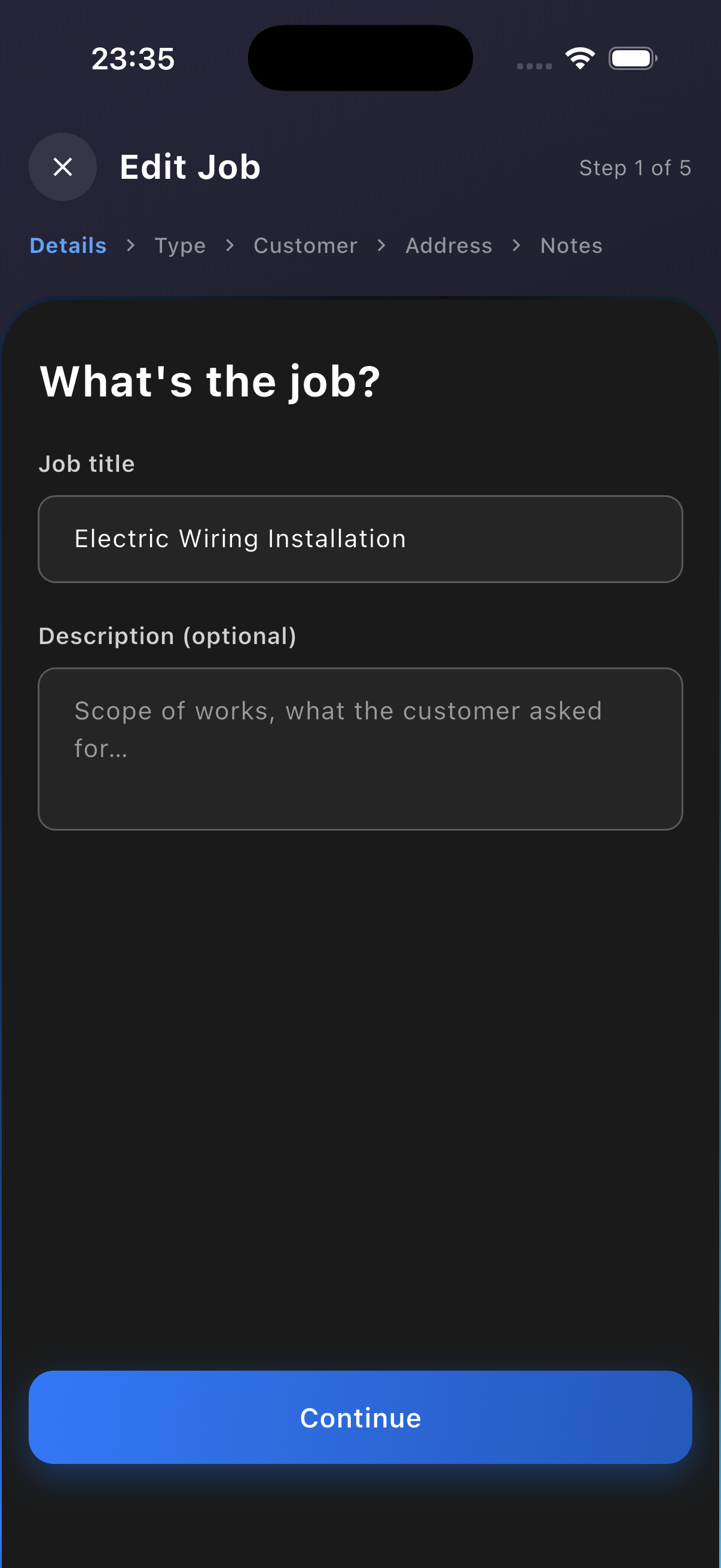 Quick Job Creation